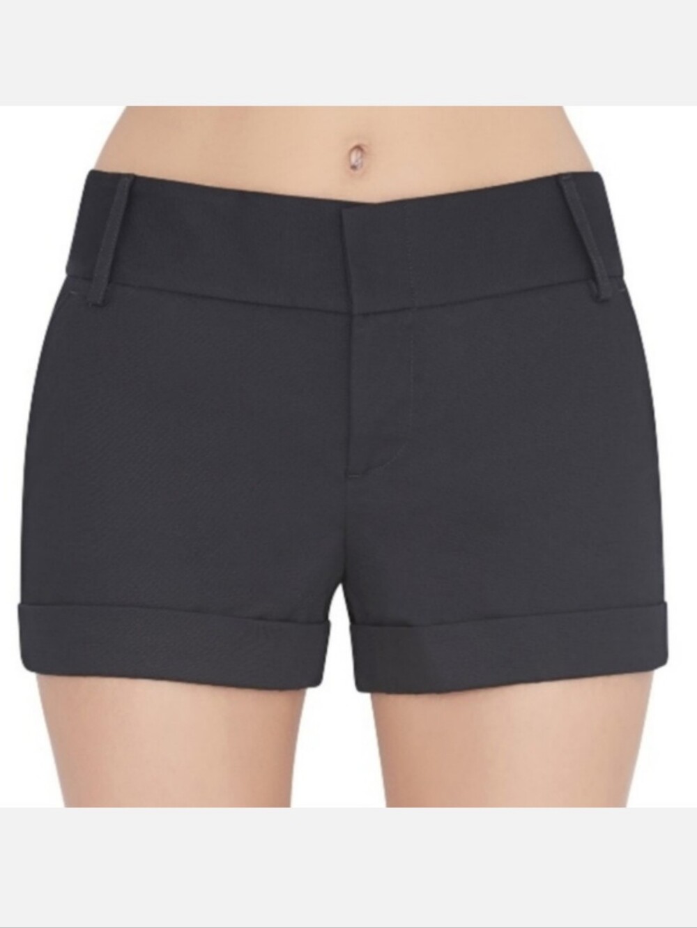 alice + olivia black Cuffed tailored Shorts Faded Black Size Small Work Shorts